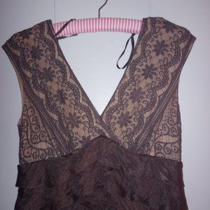 Adrianna Papell Metallic Brown Occasion Dress- Size 8